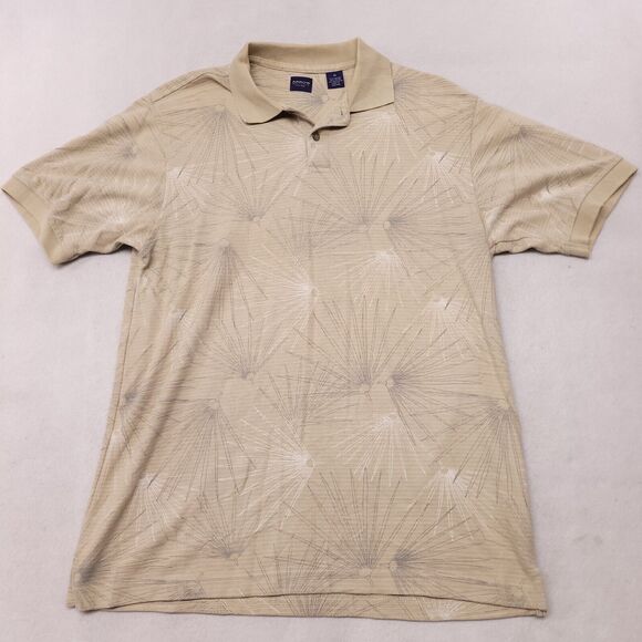 Arrow Casual Pullover Short Sleeve Polo Shirt Mens Size Medium M Beige - Picture 2 of 10